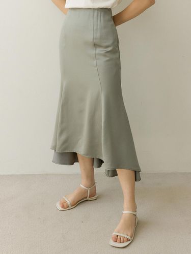 Draw Panel Long Skirt_Ash Green - REORG - Modalova