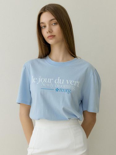 Draw Blooming Puff T-shirt_Sky Blue - REORG - Modalova