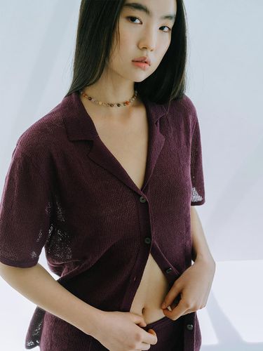 Linen Blended Crochet Shirt - REPLAIN - Modalova