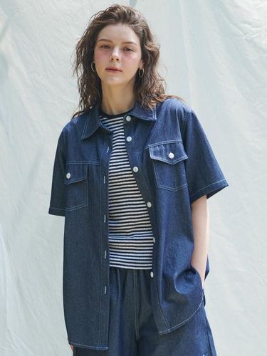 L&R Blue Sea Water Denim Shirt_Deep Blue - LOSSYROW - Modalova