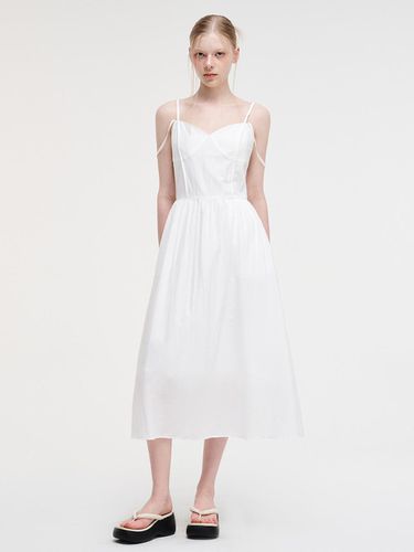 Slip Pintuck Double Strap Dress_White - ETMON - Modalova