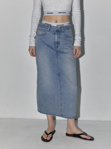 Pocket Denim Maxi Skirt - answerisyes - Modalova