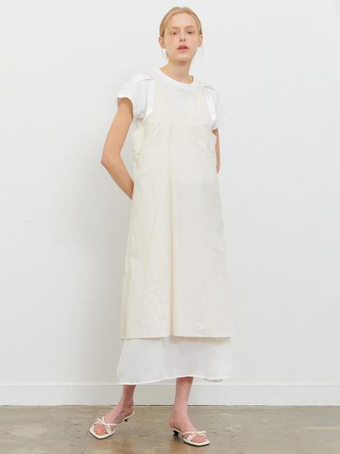 Ribbon Strap Layered Sleeveless Dress - camino - Modalova