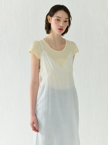 Strap Layered Dress_White - camino - Modalova