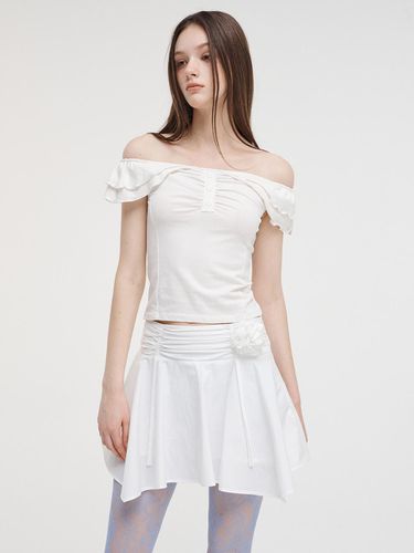 Ruffle Off Shoulder T-Shirt - ETMON - Modalova