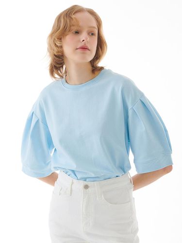 Pin Tuck Puff T-shirt_Sky Blue - camino - Modalova