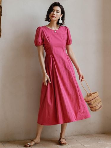 Puff Sleeve Waist Dress - LANGSON - Modalova