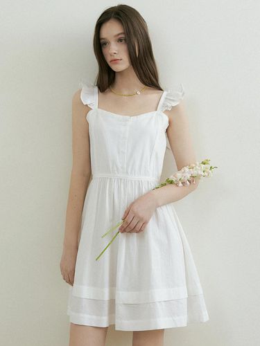 FRA Lace Frill Sleeveless Mini Dress_White - REORG - Modalova