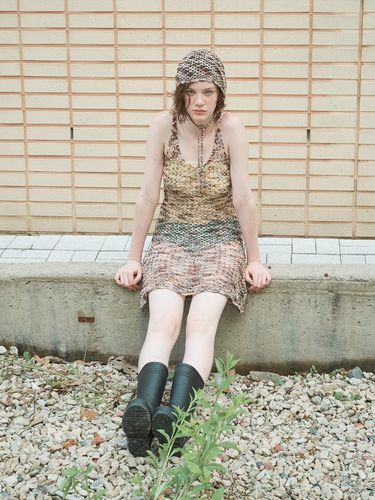 Tape Shell Dress_Brown - FUNFROMFUN - Modalova