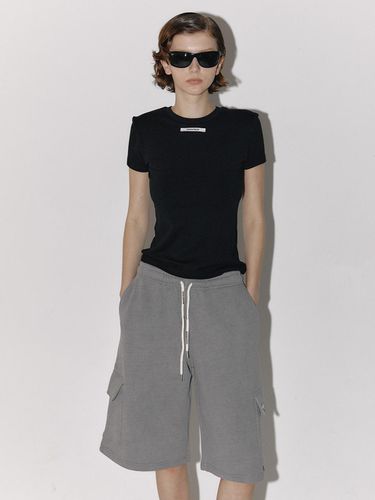 Slim Label Half T-shirt_Black - answerisyes - Modalova