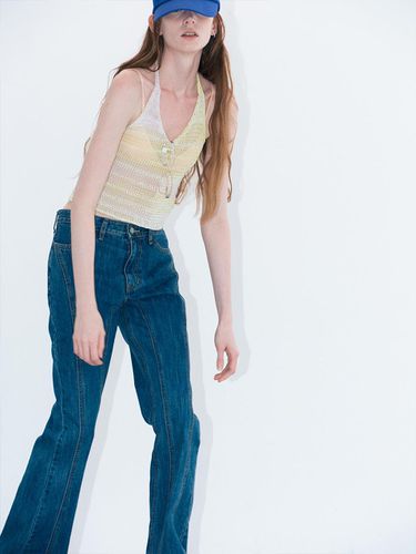 Denim Boot Cut Line Pants - answerisyes - Modalova