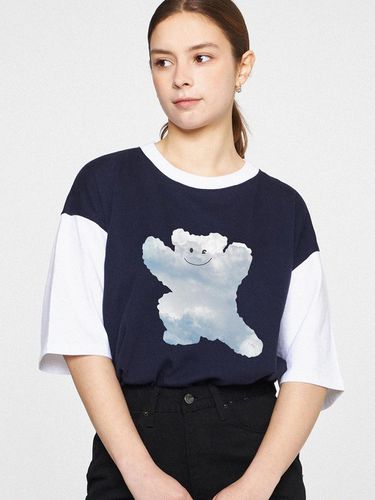 Big Cloud Bear Smile Color T-shirt_Navy - GRAVER - Modalova