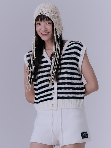 Marine Stripe Knit Vest Cardigan () - SILN - Modalova