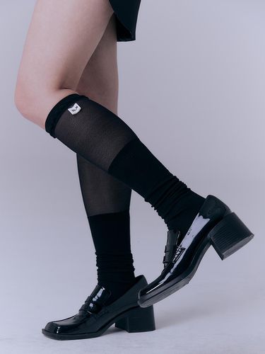 See Through Flower Knee Socks_Black - SILN - Modalova