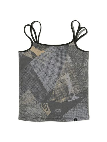 Print Double String Sleeveless Top - Charcoal - KIRSH - Modalova