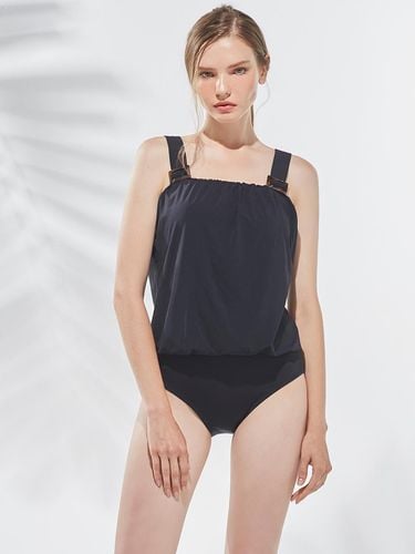 Balloon Suspender Onepiece Swimsuit - Black - bohemianblue - Modalova