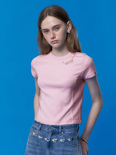 Collection Metal Point Ribbed T-shirt - Pink - KIRSH - Modalova