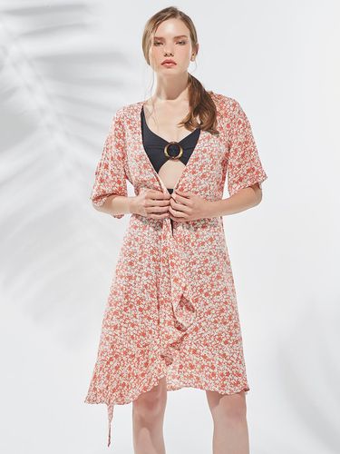 Flower Ruffle Beach Robe - bohemianblue - Modalova