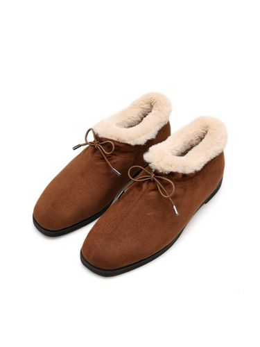 Ribbon Fur Ankle Loafer - halte allez - Modalova