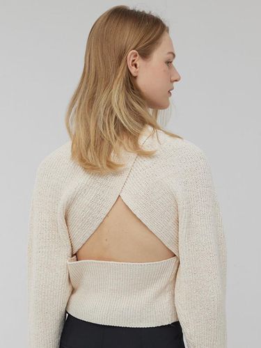 Backless Knit Top_Light Beige - STAYPEOPLE - Modalova