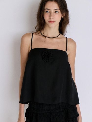 Flower Sleeveless Top - Black - CELITAILS - Modalova