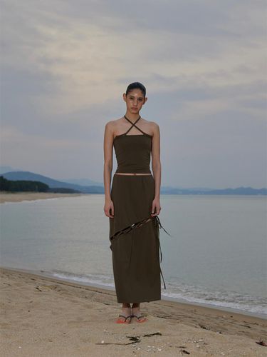 Connect Long Skirt_Khaki - jijivisha - Modalova