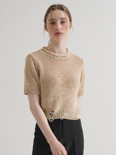 Summer Round Damage Half Knit - VLETI - Modalova