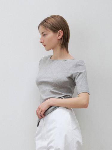 Boat Neck T-Shirt (Grey) - KLEAN - Modalova