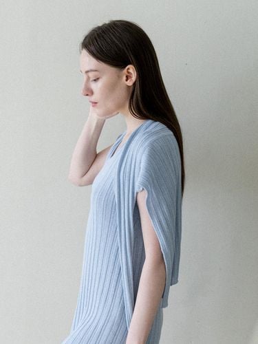 Layered Knit Dress (Sky Blue) - knowing - Modalova