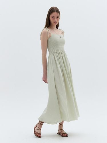 Smocked Strap Maxi Dress - OSTKAKA - Modalova