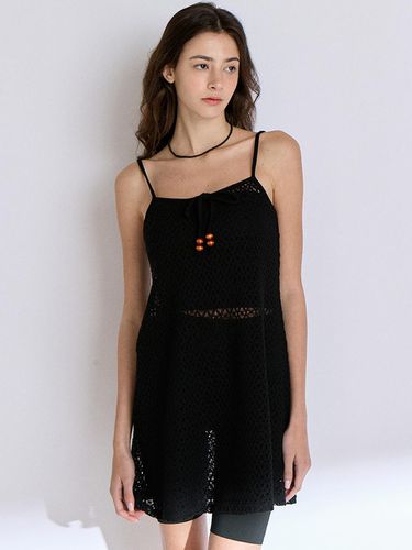 Crochet Sleeveless Dress - Black - CELITAILS - Modalova