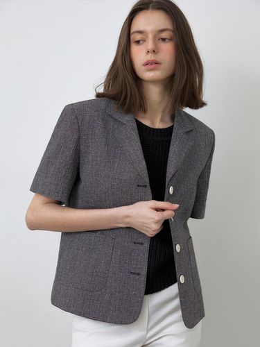 Classic Half Sleeve Jacket (Black) - chat de lama - Modalova