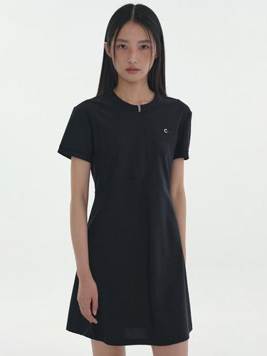 Half Zip-Up Dress_Black - CLOVE - Modalova