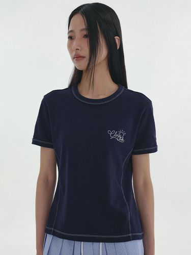 Stitch Point T-Shirt_Navy - CLOVE - Modalova