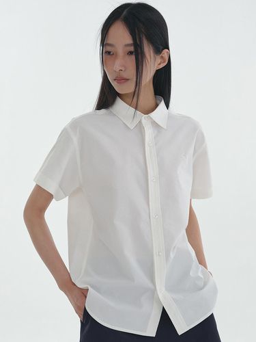 Seersucker Turn-up Shirt_White - CLOVE - Modalova