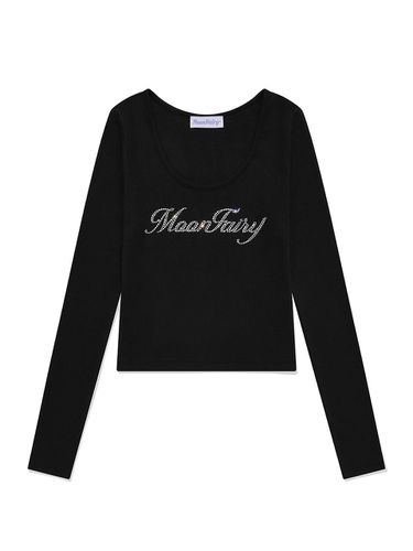 MF Hot Fix Logo Long Sleeve Top_Black - MOONFAIRY - Modalova