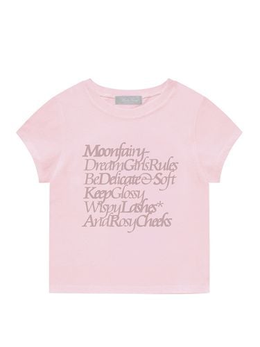 MF Serif Lettering T-shirt_Pink - MOONFAIRY - Modalova