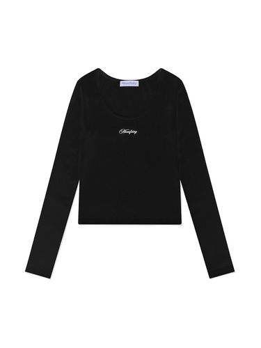 MF Small Logo Long Sleeve Top_Black - MOONFAIRY - Modalova