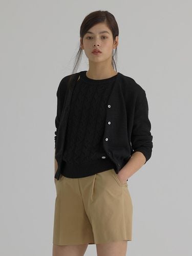 Paper Linen Knit Cardigan_Black - verbom - Modalova