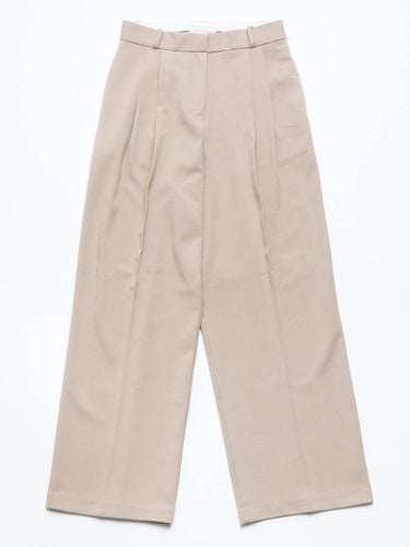 Tailored Pin Tuck Slacks_Beige - ETRE AU SOMMET - Modalova