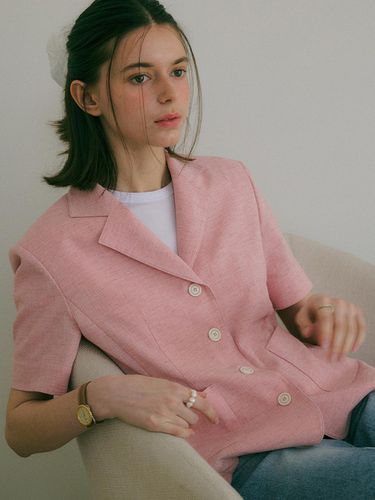 Classic Half Sleeve Jacket (Pink) - chat de lama - Modalova