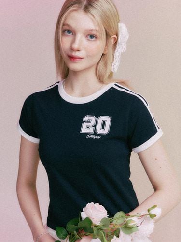 MF Fairy Number Crop T-shirt_Navy - MOONFAIRY - Modalova