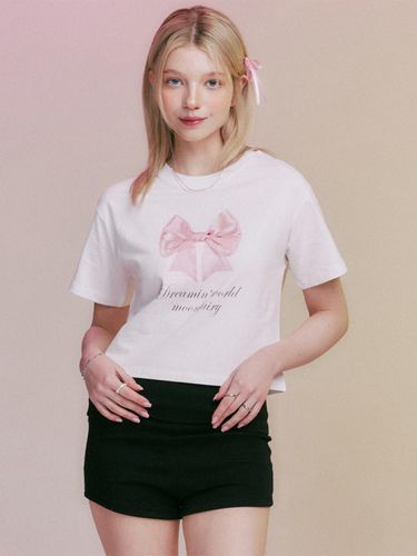 MF Satin Ribbon T-shirt_White - MOONFAIRY - Modalova