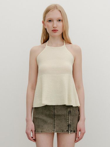 Linen Halter Ruffle Knit Top - YUSE - Modalova