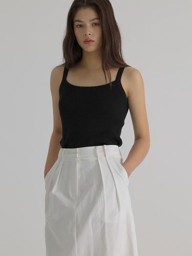 Paper Linen Square Knit Sleeveless_Black - verbom - Modalova