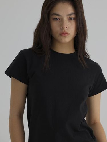 Solid Cotton T-shirt_Black - verbom - Modalova