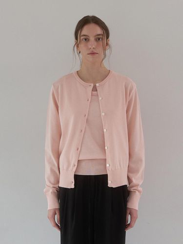 Summer Basic Round Cardigan_Pink - dankedir - Modalova