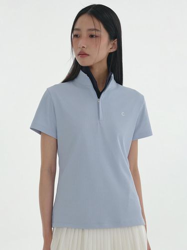 Waffle High-neck T-Shirt_Sky Blue - CLOVE - Modalova