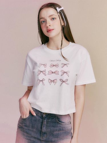 MF Rire Ribbon T-shirt_White - MOONFAIRY - Modalova