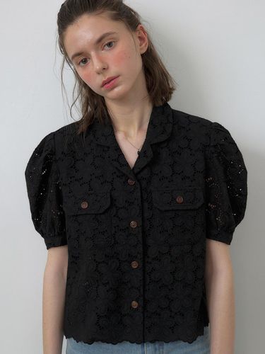 French Lace Jacket (Black) - chat de lama - Modalova